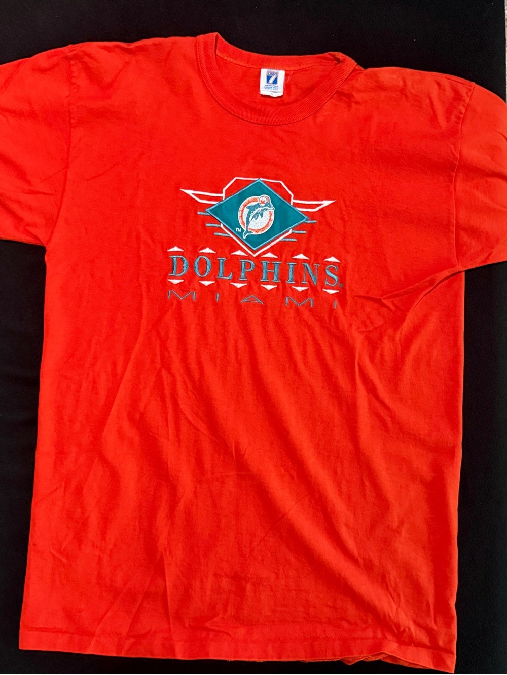 LOGO 7 Orange Miami Dolphins Graphic Tee
